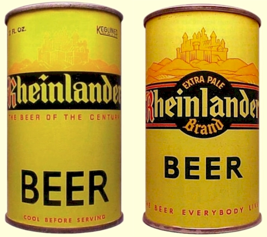 first & second Rheinlander beer cans