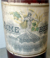 First Acme label, c.1907 - click to enlarge image