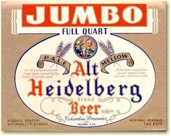 Alt Heidelberg Beer label, c.1940 - image