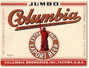 Columbia Beer label, c.1940 - image