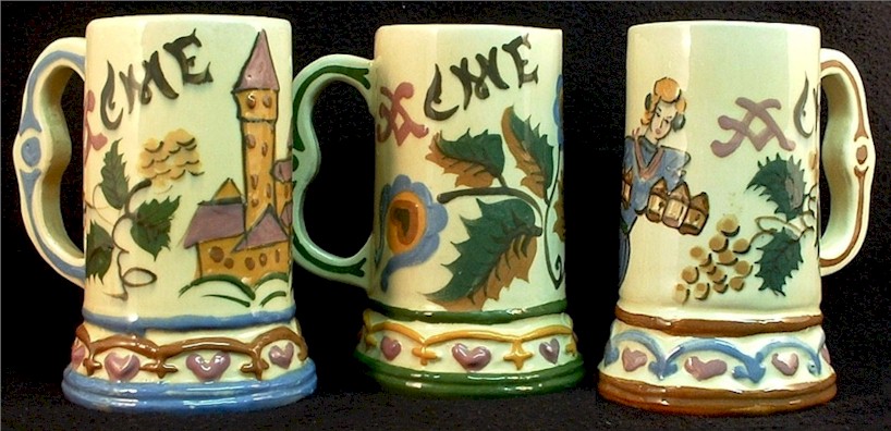 Three Acme beer mugs by Fulop