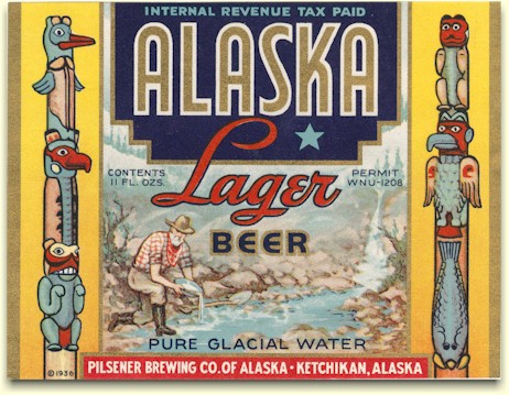 Alaska Lager Beer label, c.1936 - image