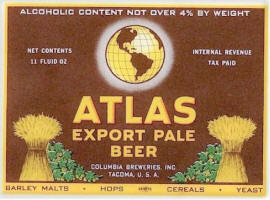 Columbia's Atlas Beer label