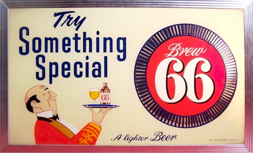 Brew 66 lighted beer sign - image