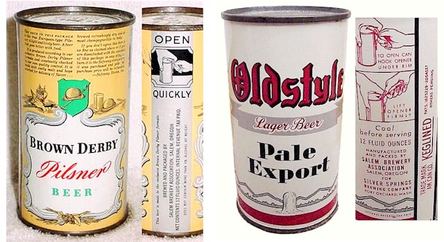 Salem Brewery's Brown Derby & Oldstyle Beer cans - image