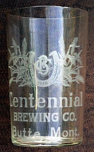 Centennial Brg. etched beer glass - image