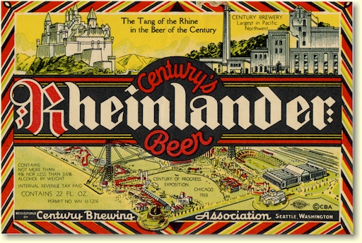Rheinlander 22 oz beer label