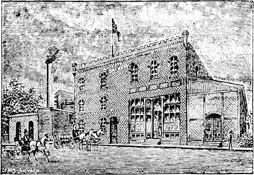 Stahl's City Brewery woodcut c.1884 - image