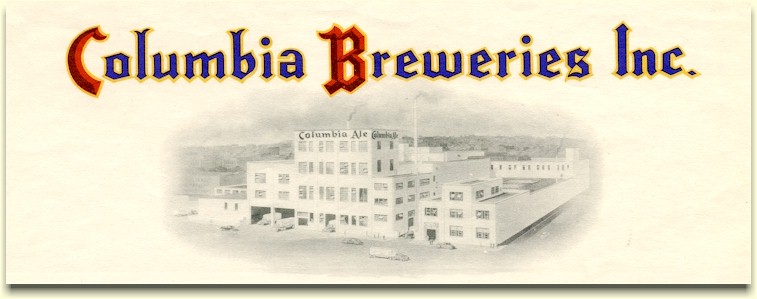Columbia Breweries Inc. Jan. 1945 letterhead