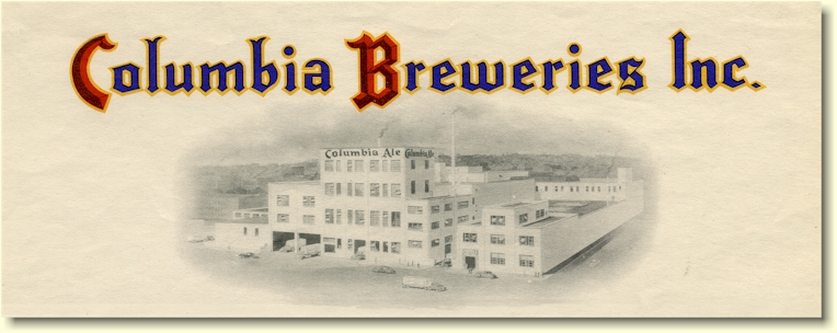 Columbia Breweries Inc. Jan. 45 letterhead - image