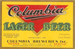 Columbia Lager beer label -  image