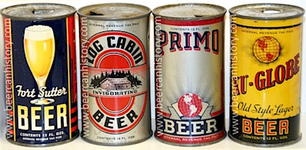 Beer cans from the Globe Brg. Co. of SF