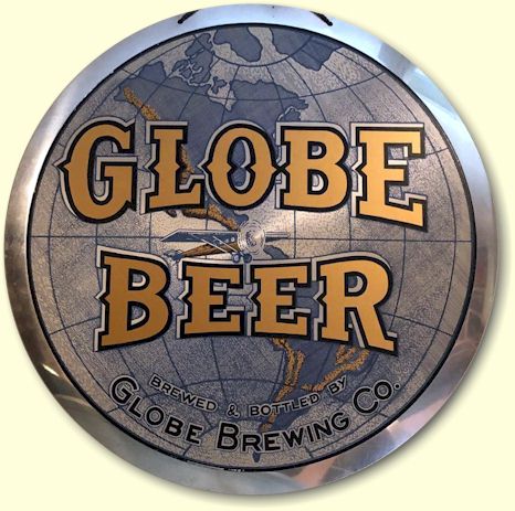 Globe Beer aluminum sign by Leyse