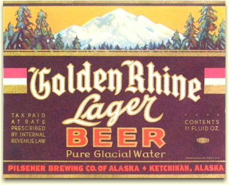 Golden Rhine Lager Beer label, c.1936 - image