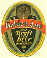 Golden Age Draft unpaseturized beer label