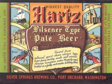 Hartz Beer label, Silver Springs Bry. - image