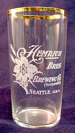 Hemrich Bros. etched beer glass - image