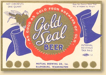 Mutual Brewing's Gold Seal Beer label - image