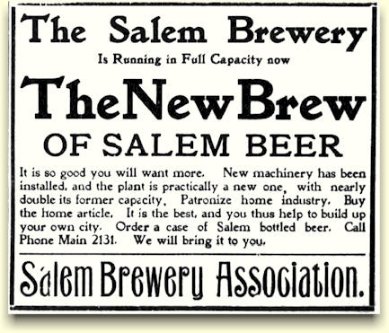 Salem Brewery ad, ca. oct. 1903