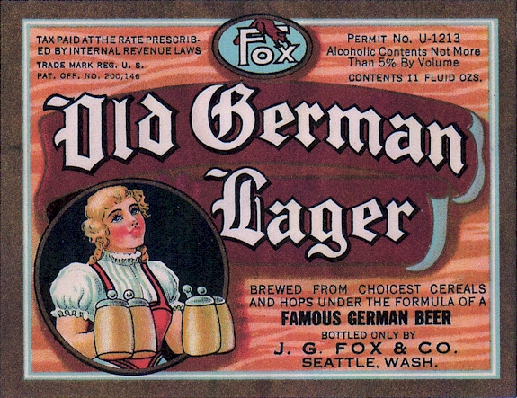 Old German Lager label, c.1935 - image