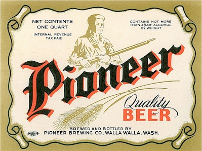 Pioneer Beer label, Walla Walla c.1946 - image
