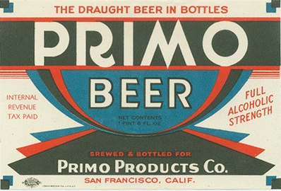Primo Beer label by Globe