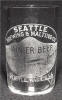 Rainier Beer across Mt. Rainier on paneled, etched glass - image
