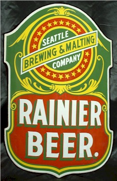 Rainier Beer curved enamel sign - image
