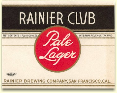 Rainier Club test market label, c.1937 - image