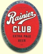 Rainier Club Extra Pale Beer label, c.1938  - image
