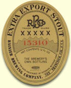 Rainier's Extra Export Stout label, c.1936 - image