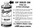 Rainier Special Export cone top beer can, c.1936 - image