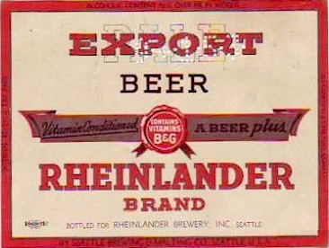 Rheinlander Brewery, Inc. beer label - image