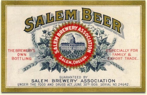 Salem Beer label C. 1906