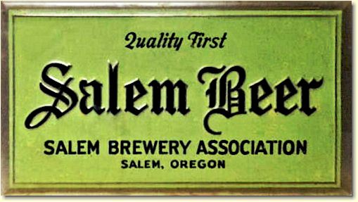 Salem Beer tin-over-cardboard sign