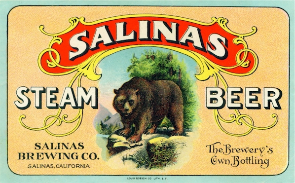 Salinas Steam Beer label c.1900 - image