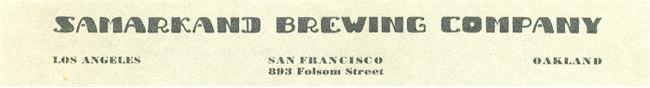 Samarakand Brewing Co. letterhead, c.1933 - image