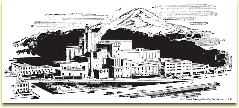 Drawing of Sicks' Brewery, c.1953