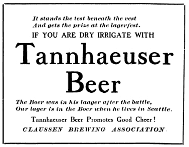 Tannhaeuser Beer ad, c.1906 - image