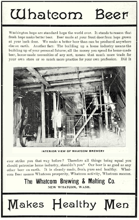 Whatcom Brewing & Malting ad, ca.1900