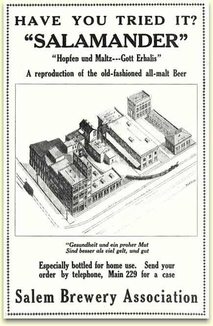 Newspaper ad for Salamender Brau March 1913