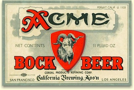 Acme Bock label ca.1934