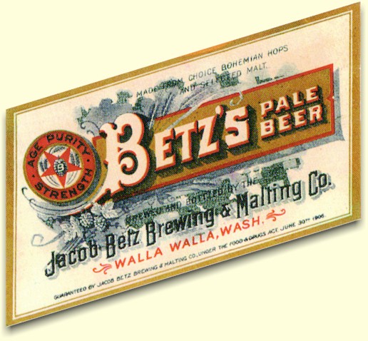 Betz Pale Beer label, c.1906