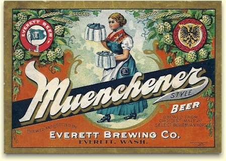 Muenchener style beer label, c.1905