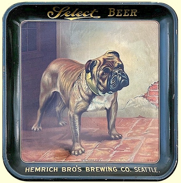 Hemrich Bro's beer tray "St. Vincent" c.1908