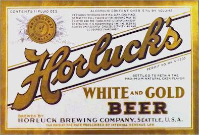 Horluck's White & Gold Beer label