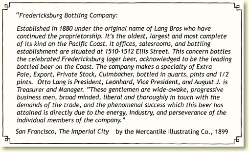 Fredericksburg Bottling article c.1899