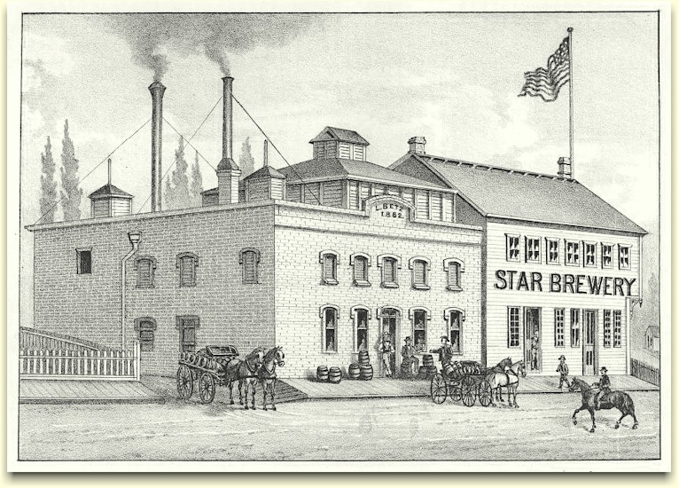 Bitz's Star Brewery drawing ca.1882