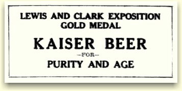Kaiser Beer ad ca.1906