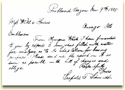 1885 letter "Its the Water" - image